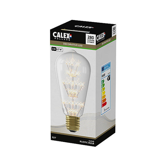 CALEX Pearl E27 2W 280lm 360° Clear ST64 Extra warm white LED Filament Light bulb