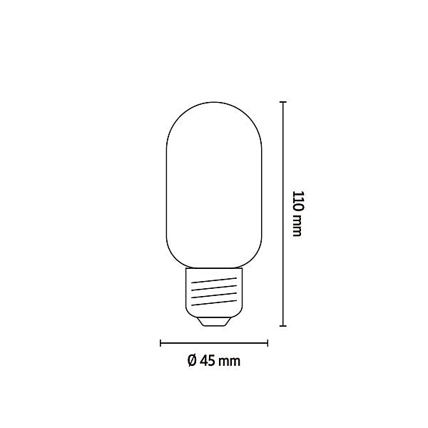 CALEX Titanium flex E27 4W 100lm 360° Smoke Tube Extra warm white LED Dimmable Filament Light bulb
