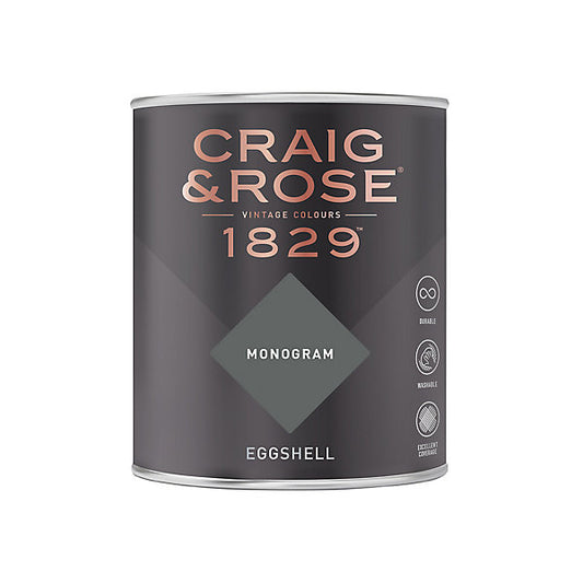 Craig & Rose 1829 Monogram Eggshell Wall paint, 750ml