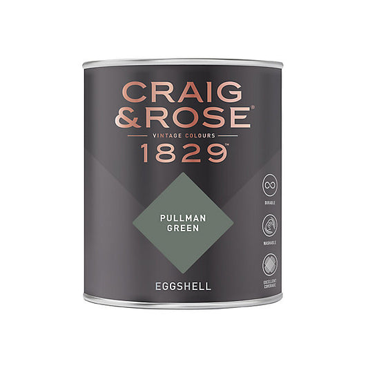 Craig & Rose 1829 Pullman Green Eggshell Wall paint, 750ml