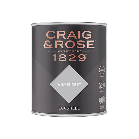Craig & Rose 1829 Wilkie Grey Eggshell Wall paint, 750ml