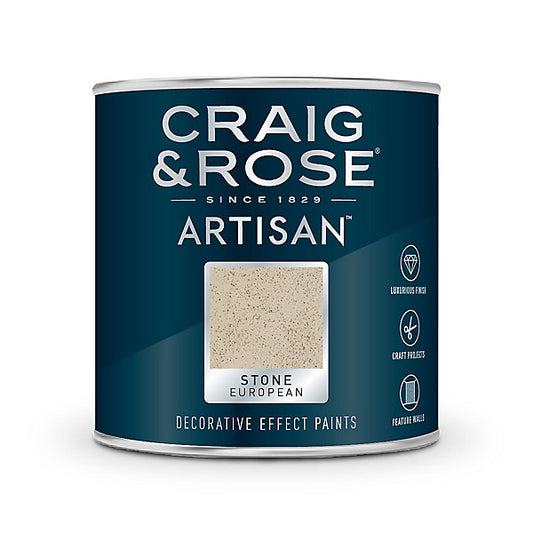 Craig & Rose Artisan European Stone Textured effect Matt Topcoat Special effect paint, 250ml