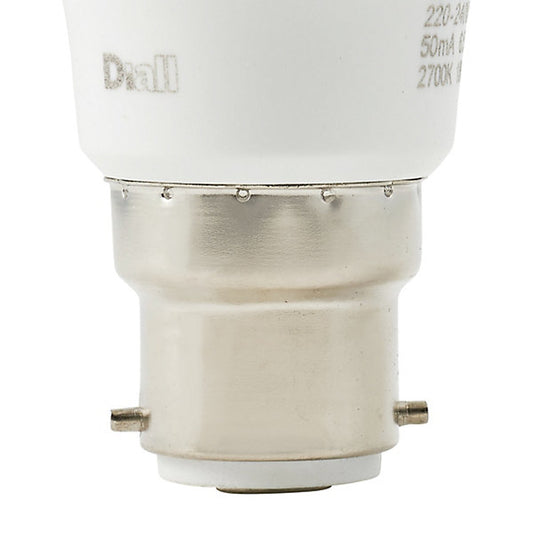 Diall B22 7.3W 806lm White A60 Warm white LED Light bulb