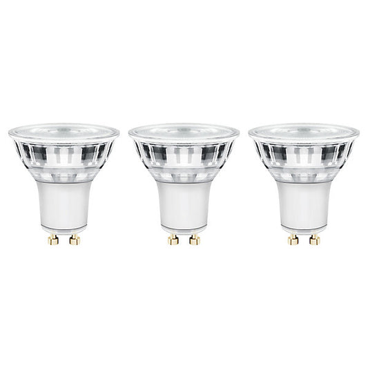 Diall GU10 3.6W 345lm 100° Clear Reflector spot Warm white LED Light bulb, Pack of 3