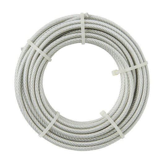 Diall White PVC & steel Cable, (L)10m (Dia)2.5mm, 320g