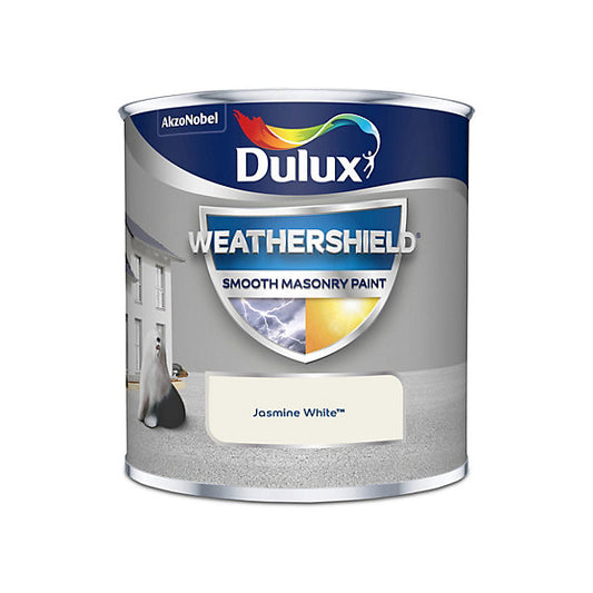 Dulux Weathershield Jasmine white Smooth Matt Masonry paint, 250ml Tester pot