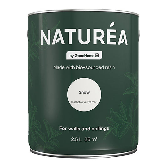 GoodHome Naturéa Snow Velvet matt Wall paint, 2.5L