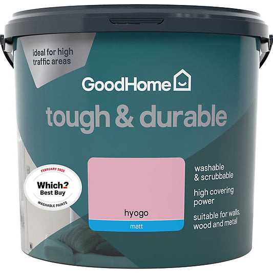 GoodHome Tough & Durable Hyogo Matt Emulsion paint, 5L