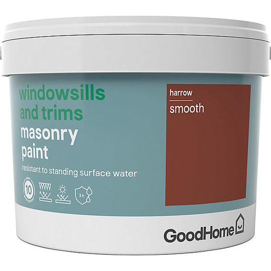 GoodHome Windowsills & trims Harrow Smooth Matt Masonry paint, 2.5L