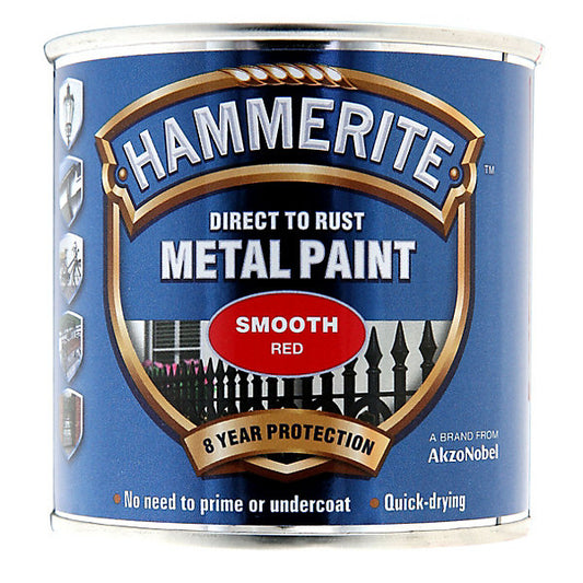 Hammerite Red Gloss Exterior Metal paint, 250ml Tin