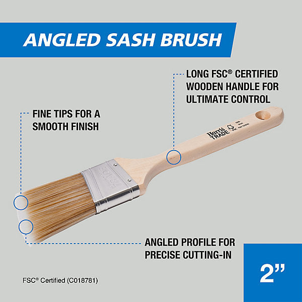 Harris Trade 2" Fine tip Angled paint brush