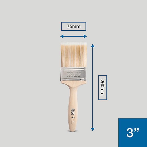 Harris Trade Emulsion & Gloss 3" Fine tip Comfort Interior Paint brush, Pack of 1
