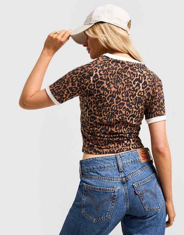 adidas Originals Leopard Print 3-Stripes T-Shirt