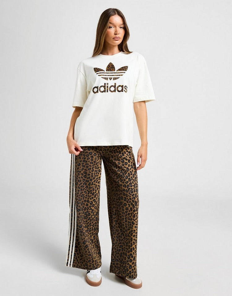 adidas Originals Leopard Print Trefoil Boyfriend T-Shirt