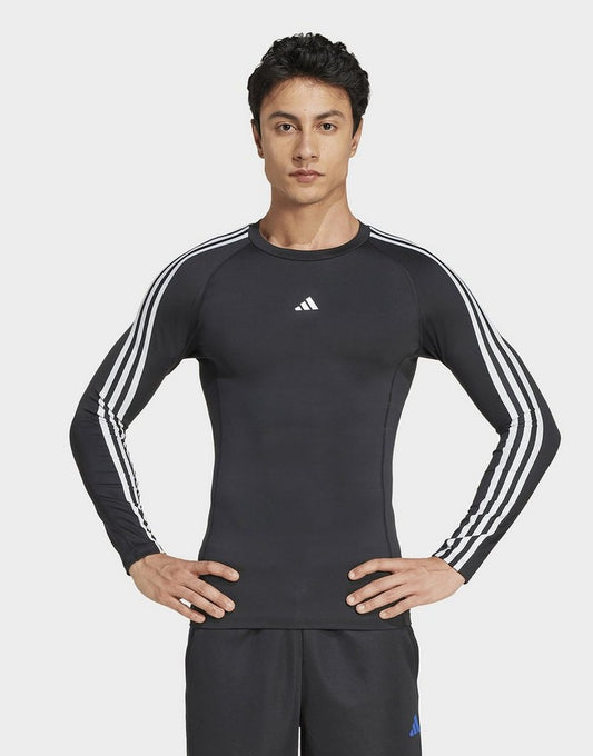 adidas Techfit Compression Training 3-Stripes Long Sleeve Tee