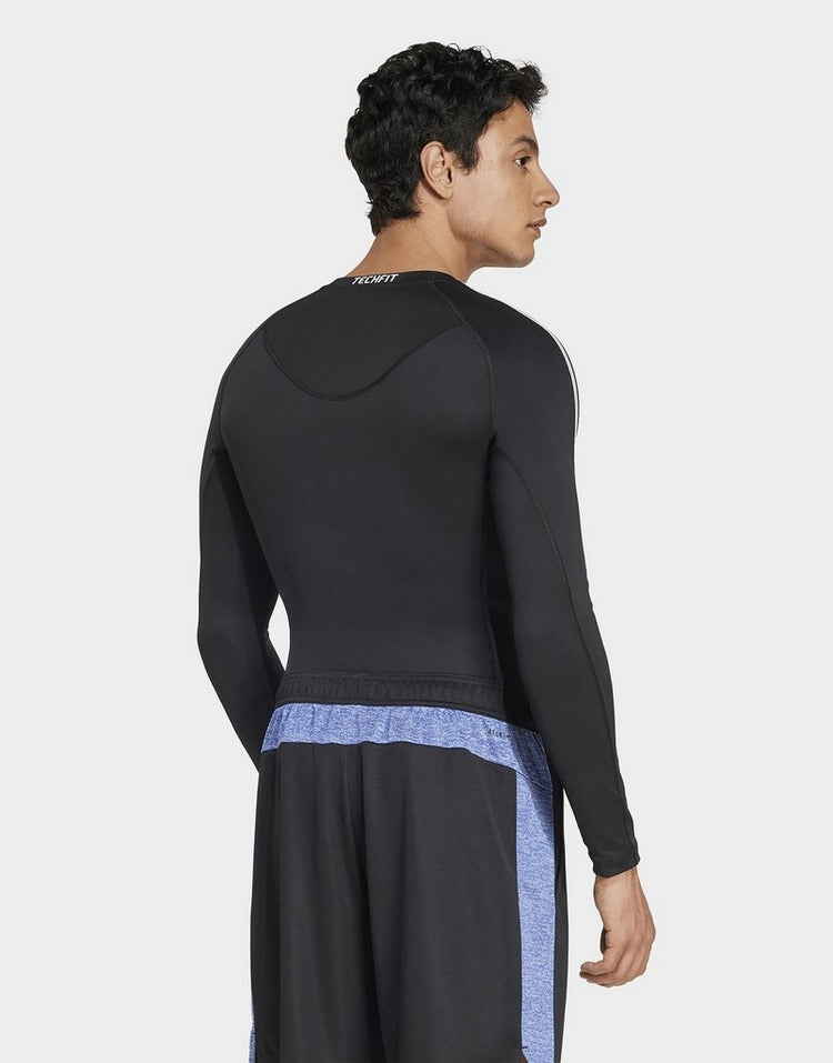 adidas Techfit Compression Training 3-Stripes Long Sleeve Tee