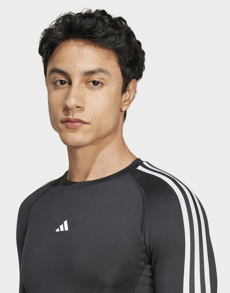 adidas Techfit Compression Training 3-Stripes Long Sleeve Tee