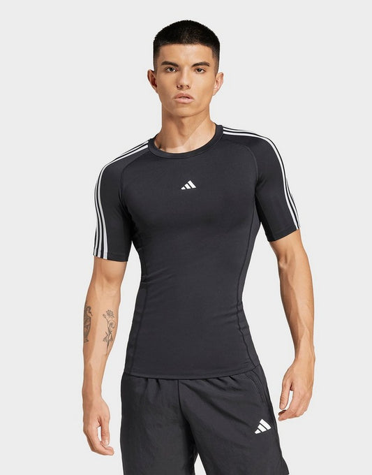 adidas TECHFIT Compression Training 3-Stripes Tee