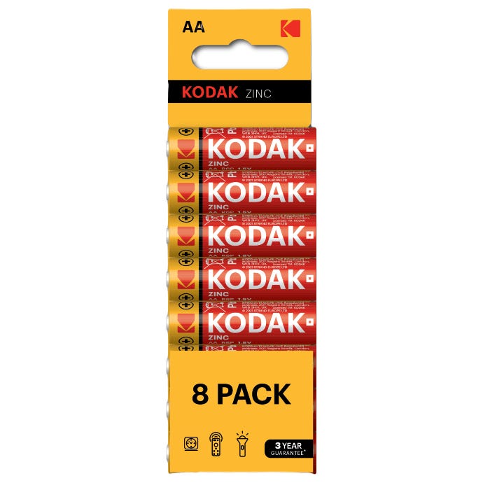 Kodak Zinc Battery AA (Pack Of 8)
