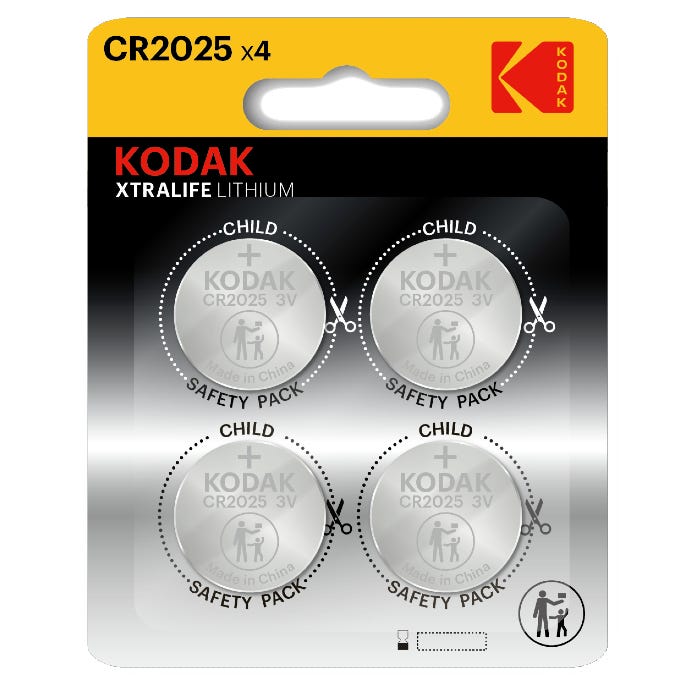 Kodak Lithium Button Cell Battery CR2025 (Pack of 4)