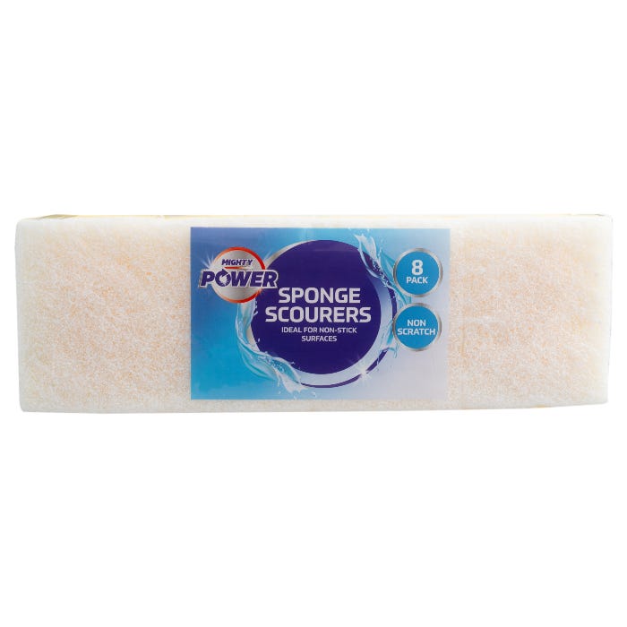 Mighty Power Sponge Scourers (Pack of 8)