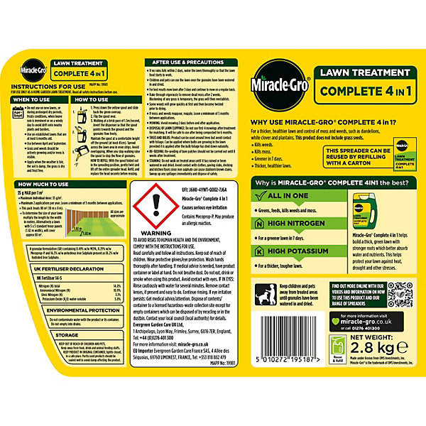 Miracle-Gro Complete 4in1 Lawn treatment Granules 80m² 2.8kg