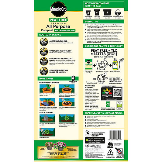 Miracle-Gro Peat-free Multi-purpose Compost 40L