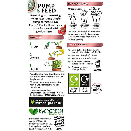 Miracle-Gro Pump & feed Universal Liquid Plant feed 200ml