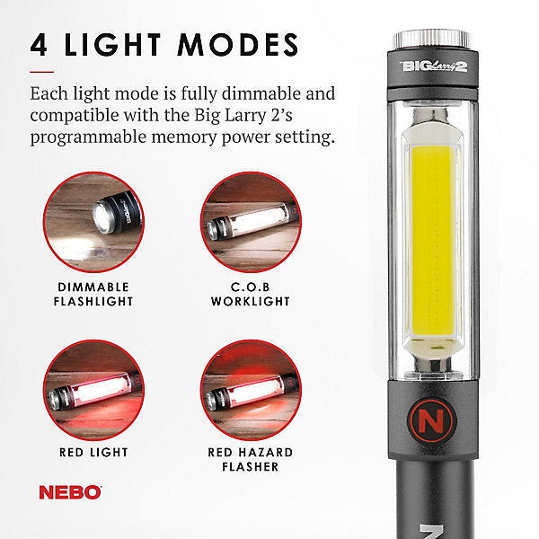 Nebo Big Larry 2 1.87V 1.87W Cordless Integrated LED Non-rechargeable Work light, 500lm