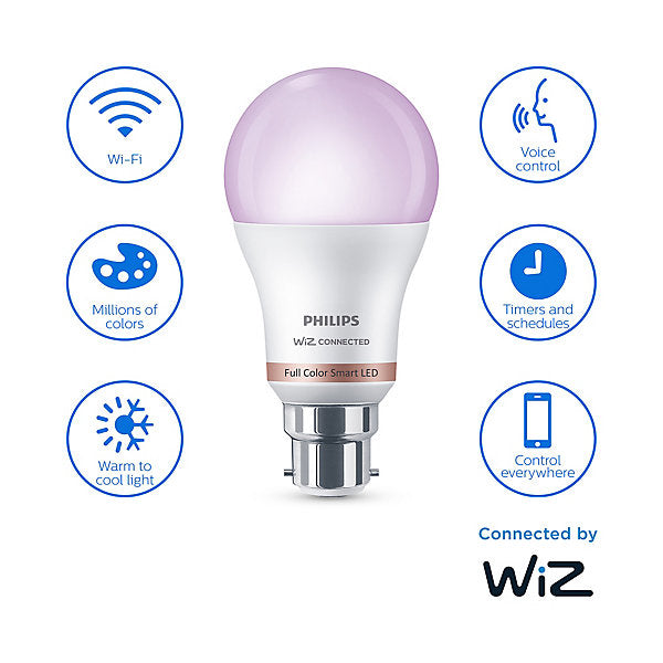 Philips B22 LED RGB & tunable white A60 Dimmable Smart bulb