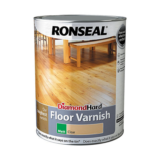 Ronseal Diamond Clear Matt Wood Floor Varnish, 5L