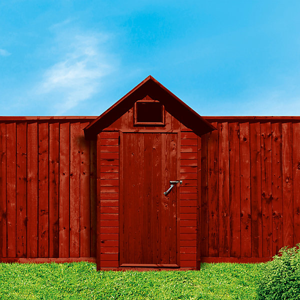 Ronseal One Coat Red Cedar Matt Exterior Shed & fence Protector Wood paint, 12L Tub