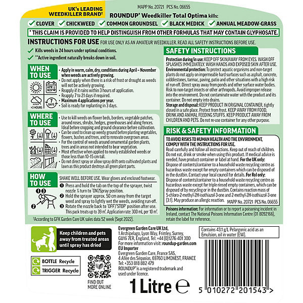 Roundup Weed control Weed killer 1L