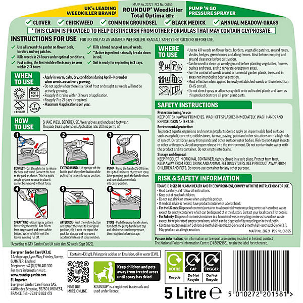 Roundup Weed control Weed killer 5L