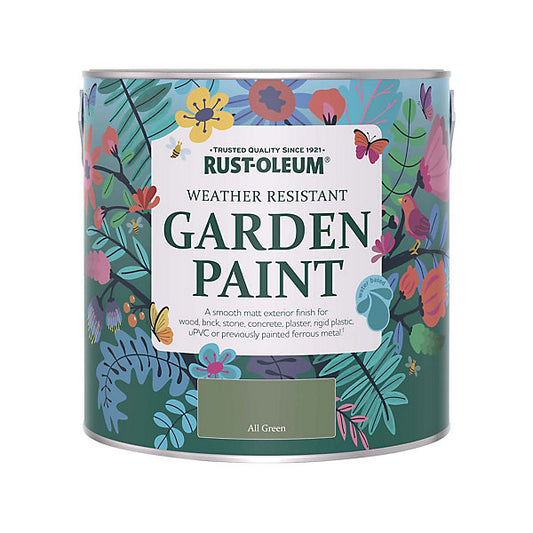 Rust-Oleum All Green Matt Multi-surface Exterior Topcoat Paint, 2.5L Tin