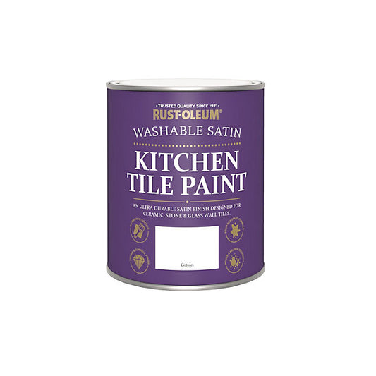 Rust-Oleum Cotton Satin Kitchen Wall tile & panelling paint, 750ml