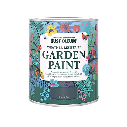 Rust-Oleum Evening Blue Matt Multi-surface Exterior Topcoat Paint, 750ml Tin
