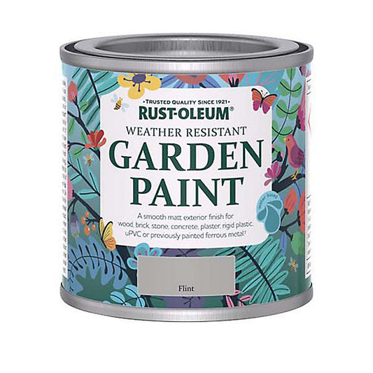 Rust-Oleum Flint Matt Multi-surface Exterior Topcoat Paint, 125ml Tin