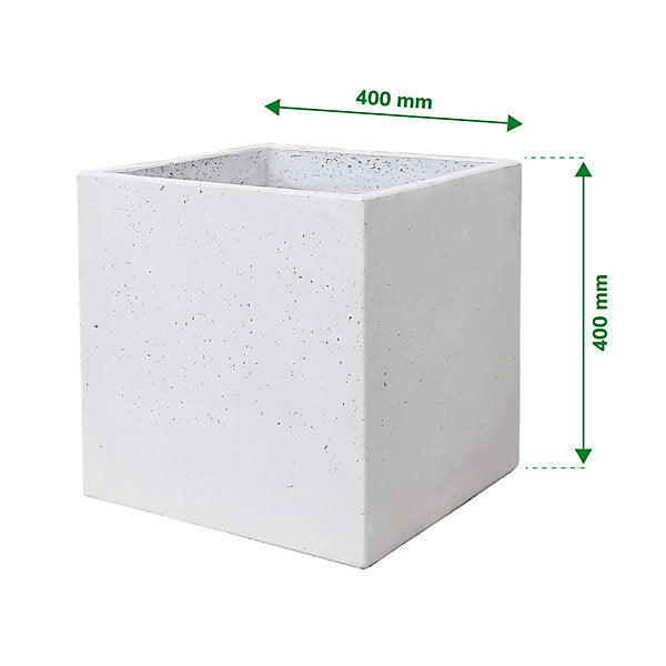 Verve 56L Light grey Square Planter (H)40cm (W)40cm (D)40cm