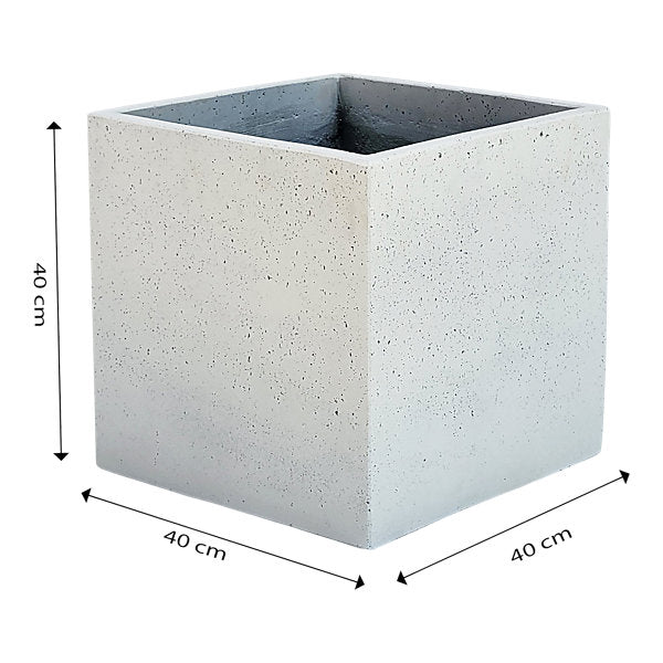 Verve 56L Light grey Square Planter (H)40cm (W)40cm (D)40cm
