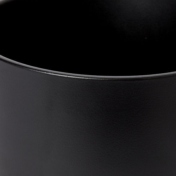 Verve Black Ceramic Plant pot (Dia) 16cm, (H)15cm, 2.1L