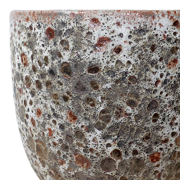 Verve Brown Ceramic Plant pot (Dia) 20cm, (H)18cm