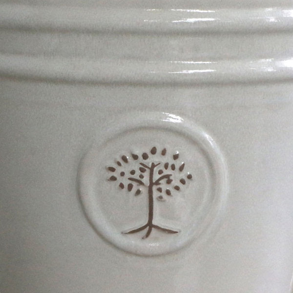 Verve Moon Beam White Ceramic Plant pot (Dia) 32cm, (H)30cm