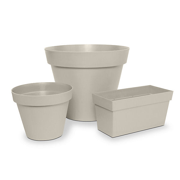 Verve Nurgul Matt Peyote Beige Plastic Plant pot (Dia) 40cm, (H)35.4cm, 29L