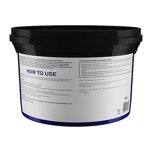 Volden White Paste Ready to use Multi-purpose Filler, 5L 1.8kg