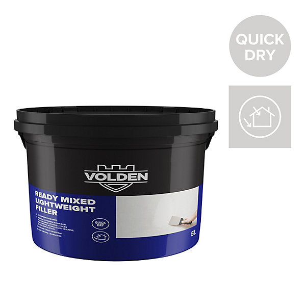 Volden White Paste Ready to use Multi-purpose Filler, 5L 1.8kg