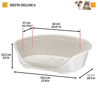 Ferplast Siesta Deluxe Plastic Pet Bed Grey