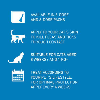 FRONTLINE Spot On Flea & Tick Treatment Cat 3ml 6 Pack