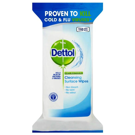 Dettol Antibacterial Cleansing Surface Wipes, 110 Large Wipes