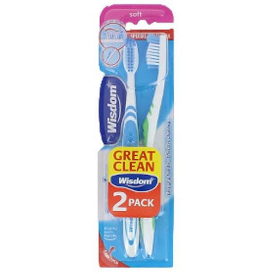 Wisdom Regular Plus Toothbrush - Soft (Pack of 2)